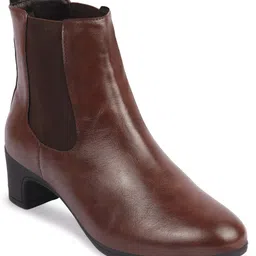 fausto Flared Heel High Ankle Top Winter Chelsea Boots For Women image 5