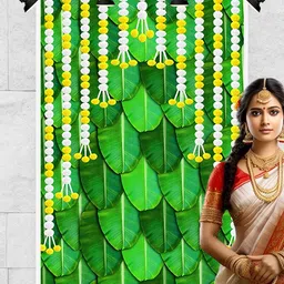 dhara collections DharaCollections Banana Leaf Washable Backdrop | Polyester Taiwan image 4