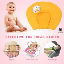 white bubble Rai Dana Baby Pillow, Newborn Head Shaper Anti Flat Takiya Mustard Seeds Solid Baby Pillow Pack of 1 image 2