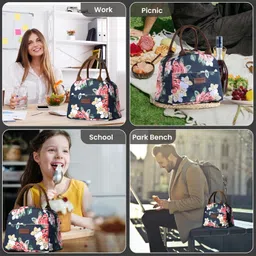marjole Insulated Lunch Bag for Women Office & School Tiffin Handbag for Lunch Box Waterproof Lunch Bag image 5