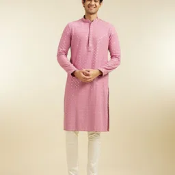 diwas by manyavar Men Embroidered Viscose Rayon Straight Kurta-picture-15