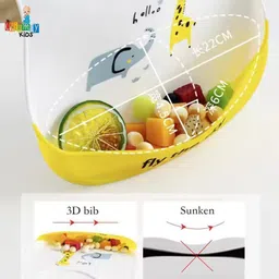 chinmay kids Light Weight, Waterproof, Unisex Silicone Baby Bib for Feeding & Weaning image 4