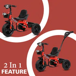 toyshoppee Stylish Tricycle with Back Puch Handle,Storage Basket and Safety Belt Red Trike for Boys and Girls Age Group 2 to 5 Years Tricycle Tricycle image 4