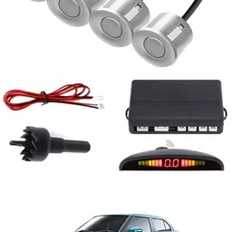 intenzo Universal 4 Silver Reverse Parking Sensor With LED Display For Cars-255 Safety of Passengers/Car One Alarm Kit-116 Parking Sensor-picture-15