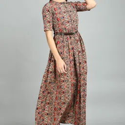 aayu Women Fit and Flare Multicolor Maxi/Full Length Dress image 4