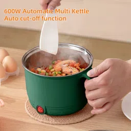 estervig Multipurpose Electric Cooking Pot with Steamer Non-Stick Inner Steel Rice Cooker Rice Cooker, Deep Fryer, Egg Boiler, Food Steamer, Slow Cooker, Travel Cooker image 3