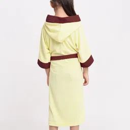 creeva Yellow & Wine Medium Bath Robe image 2