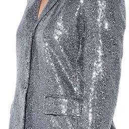 only Women Self Design Single Breasted Party Blazer image 5