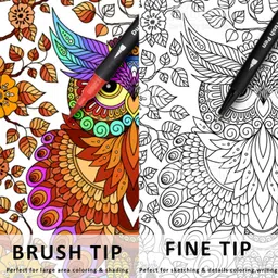 daggeron Dual Tip Brush Marker Pens, 60 Color Markers, Fine Tip and Brush Tip Art Markers image 5