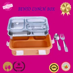 moira international Compartment -3 Sealed Leak Proof Stainless Steel For Kid's & Adult_REG39 3 Containers Lunch Box-picture-48