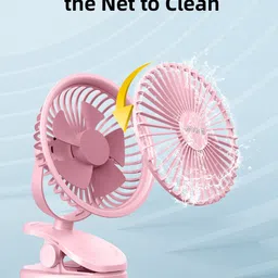 UN1QUE Portable Clip on Fan Battery Operated, 6 Inch Powerful USB Table Fan, 3 Speed Portable Clip on Fan Battery Operated, 6 Inch Powerful USB Table Fan, 3 Speed USB Air Cooler image 3