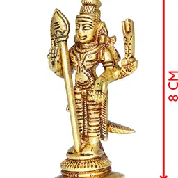 aalayam selveer Murugan Statue Mini | Murugan Idol Mini | Murugan Silai Brass Decorative Showpiece - 8 cm image 2