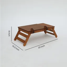 shribalajiarts Engineering Wood Folding Multipurpose Laptop Table In Honey Oak Finish image 2