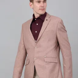 cantabil Men Solid Single Breasted Formal Blazer image 3