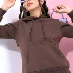 tokyo talkies Women Full Sleeve Solid Hooded Sweatshirt-picture-22