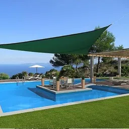 house of common SHADE NET TRIANGEL 10X10X10 Tent - For For UV RESISTANT WITH 90% BLOCK SHADENET FOR ROOFTOP,GARDEN, ,BELCONY 4 SIDE CLIP image 1