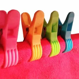 honbon Clips Cloth Duty Rust Pegs Hanger Towel Dryer Drying Pins Clip (Pack of 12) Plastic Cloth Clips image 4