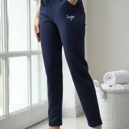 moshe Women Solid Blue Track Pants-picture-13