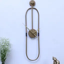 amaya decors Gold Pipe Oval Clock image 1