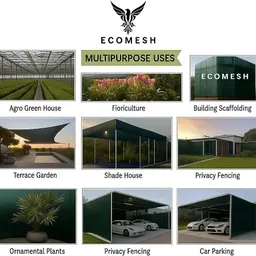 ecomesh Green Net (10ft x 30ft)-50% UV Block For Garden/Balcony/ Plants Multipurpose Net Portable Green House image 5