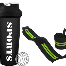 Gym Shaker Bottle with Wrist Support Band Weightlifting l Shaker Bottle Fitness Accessory Kit Kit-image-43
