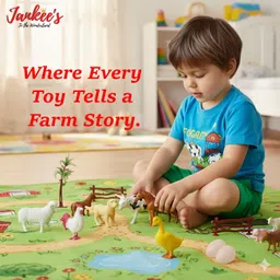 jankee's Farm Animal Toy Set for Kids – 9 Pieces with Cow, Horse & Accessories image 3