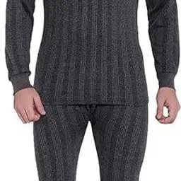 Wako Men's Winterwear Round Neck Full Sleeve Thermal Set Vest & Pajama Slim Fit Men Top - Pyjama Set Thermal-picture-28