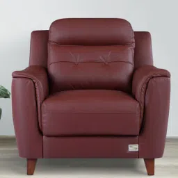 durian Patrick Leather 1 Seater Sofa in Red Colour-picture-26