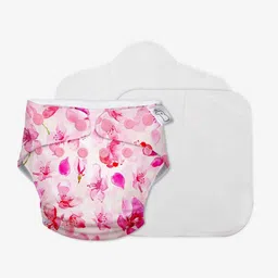 superbottoms Freesize UNO - Washable Baby Nappy/ Cloth Diaper + 1 Organic Cotton Dry Feel pad +1 Booster Pad (Cherry Blossom)-picture-12