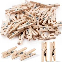 10 Pc Premium quality wooden clips for photos, wooden clips for clothes, Wooden, Stainless Steel Cloth Clips-image-45