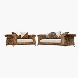 furnisto Vintage Leather 3+2 Sofa Set in Caramel Colour image 3