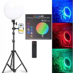 Hold up 13 INCH RGB Led Round Panel Light Video Light Led Ring Light 7 FEET Tripod Stand Halogen Flash-image-39