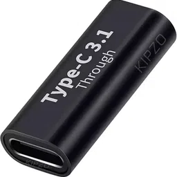 KIPZO Black Type C female to Type C female Connector C to C Jointer Extender Adapter Coupler Phone Converter image 2