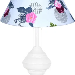 glowhere Farmhouse Matte Table Lamp, Rose Cone Fabric Shade for Bedroom & Living Table Lamp image 2