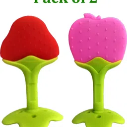 nxgtya Fruit Shape Silicone Teethers Soft Stick Chews Nibbler for Baby Dental Care Teether image 1