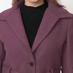 lime n lemon Tweed Solid Coat For Women image 5