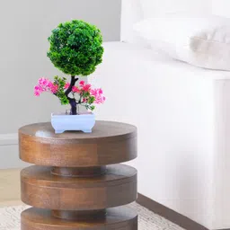flipkart smartbuy Artificial Plants with Pot for Living Room | Decorative Items for Home Decor | Green Daisy Artificial Flower with Pot image 3