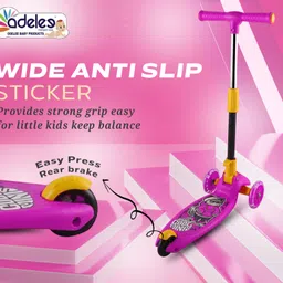 odelee Height Adjustable Pluto Kick Scooter for Kids Foldable with Lighting Wheels image 2