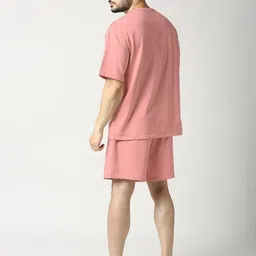 vogaan Graphic Print Men Pink Night Shorts image 2