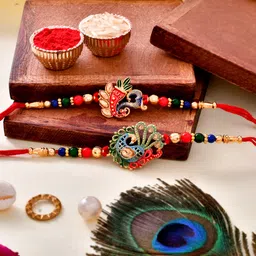 Designer RK457_RK458 Assorted Rakhi, Chawal Roli Pack Set-image-24