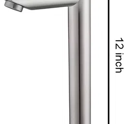 kyari - TALL (12 inch) Silver Table Top Desk Mount Pillar Tap - For Bathroom/ Washbasin/ TableTop/ Basin/ Deckmount Pillar Tap Faucet image 3