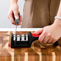 glocal web 3-Stage professional Manual Knife Sharpener for Kitchen Knives, Scissors X44 Knife Sharpening Steel-picture-22