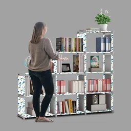 sb07 9 Layer Multipurpose Portable l SpaceSaving Cloth/Shoe/Books Shelf Home & Office Metal Open Book Shelf image 3