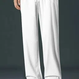 rajovati Men Relaxed White Lycra Blend Trousers-picture-16
