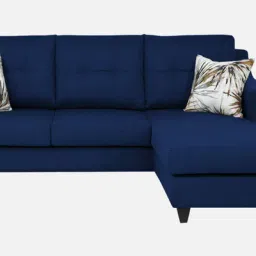 febonic Welly Fabric LHS Sectional Sofa (2+Lounger) in Royal Blue Colour image 5