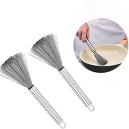 alwafli Steel Dishes Scrub Brush Kitchen Brush, Pot Pan Scrubber, Wok Brush with Handle Microfibre Wet and Dry Brush-picture-19