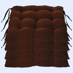 livspacey Microfibre Chair Pad Pack of 4 Solid Soft Square Seat Chair Pad for Home, Office & Car | 40x40 cm image 1