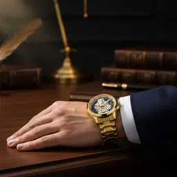 quantex GLOWME skeleton analog watch for men. Analog Watch - For Men Skeleton image 2