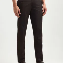 arrow Men Tapered Brown Polyester Trousers image 2