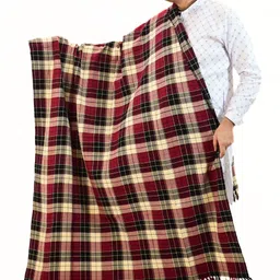 Sprha Wool Checkered Men Shawl-image-32